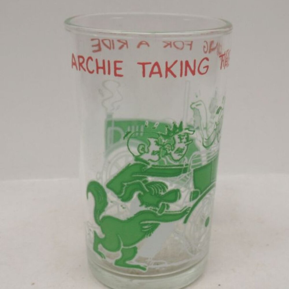1971 ARCHIE Comic Taking the Gang For A Ride 4 1/4 In High Glass Juice Tumbler